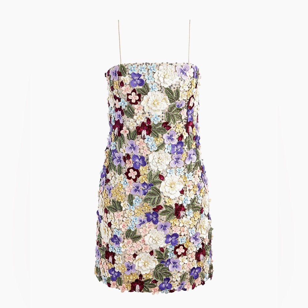 Alice + Olivia Velia Floral Embellished Minidress $1495 NWT Size 4 - Picture 4 of 13